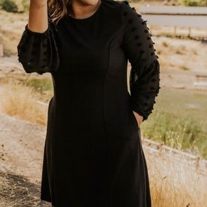Black Detailed Sleeve Dress